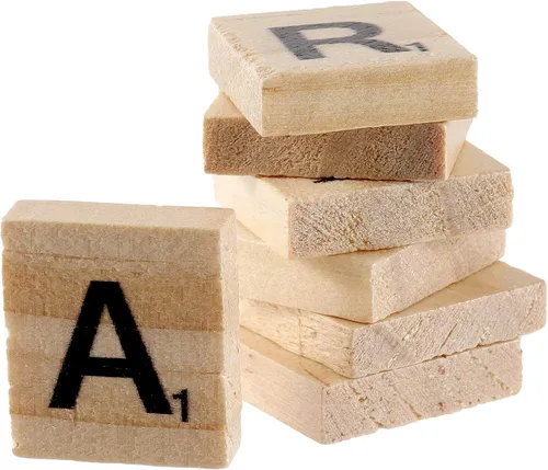 Vista 6 de 1200 azulejos de madera Scrabble con letras de madera, letras de Scrabble de madera, azulejos de letras para manualidades, decoración de bricolaje