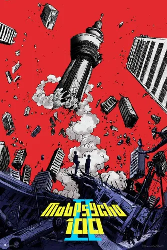 Vista 4 de Póster laminado de Mob Psycho 100, serie de anime japonés, 1 merch Webtoon dormitorio, póster de borrado en seco, arte de pared de 16 x 24 pulgadas