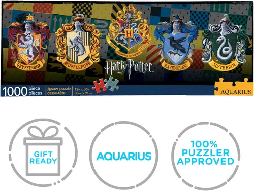 Vista 9 de AQUARIUS Rompecabezas de Harry Potter con crestas de la casa (rompecabezas de 1000 piezas) – Mercancía y coleccionables de Harry Potter con licencia