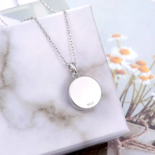 Vista 5 de Collar de cremación de plata de ley 925 para cenizas Collar colgante de urna de cristal transparente para mujer