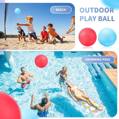 Vista 5 de Civaner Paquete de 2 bolas de PVC de 5 pulgadas, color rojo y azul, adecuadas para niños al aire libre, ejercicio, yoga