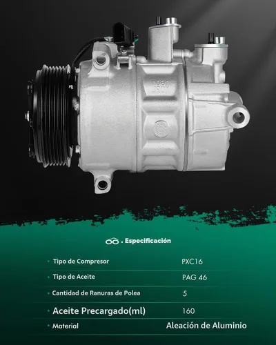 Vista 8 de SCITOO Compresor de aire acondicionado para Volkswagen Jetta 2016-2018, Compresor de aire acondicionado para Volkswagen Passat 2016-2018