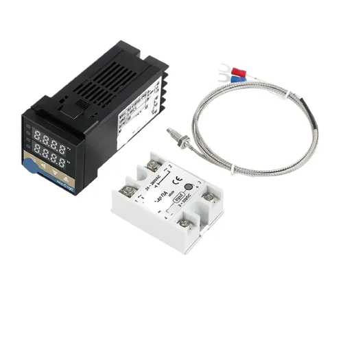 Vista 7 de Rex-C100 Short Shell Pid Temperature Controller + K Type Thermocouple + 40a SSR Relay + Heat Sink