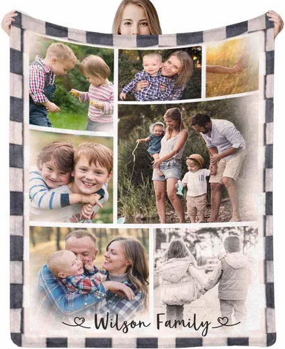 Vista 19 de D-Story Manta personalizada con fotos con cualquier texto - Mantas con imágenes personalizadas para Navidad, cumpleaños, regalos para parejas
