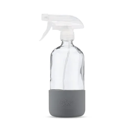 Vista 12 de Botella de vidrio transparente con funda de silicona para soluciones de limpieza, aceites esenciales, plantas, vinagre, 16 onzas, recargable, apta