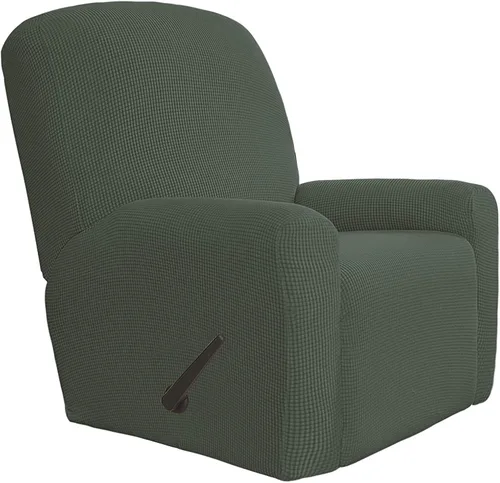 Vista 130 de Easy-Going Funda Elástica para Sofá Reclinable Cobertor de Sofá 4 Piezas Protector de Muebles Sofá Suave con Fondo Elástico Poliéster Spandex Tela