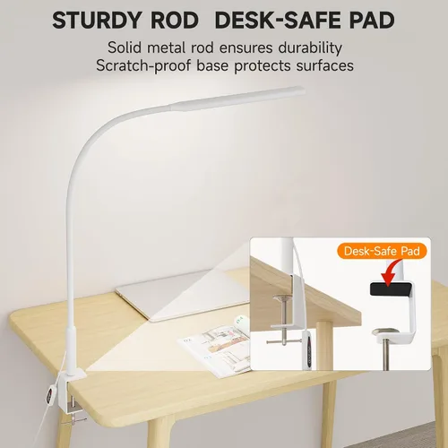 Vista 10 de Lámpara de escritorio con abrazadera para oficina en casa, 3 colores Negro (Black Pro)