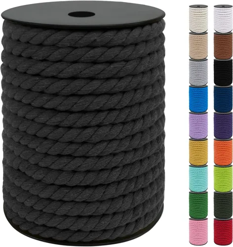 Vista 62 de JeogYong Cordón de algodón de 10mm, 22.86 metros de cuerda natural para macramé, hilo de 3 hebras torcido, cuerda para macramé para manualidades