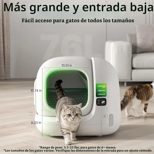 Vista 2 de PETKIT Purobot Max 3 - Caja de arena automática con apertura grande, control de olores Caja de arena para gatos autolimpiante, control