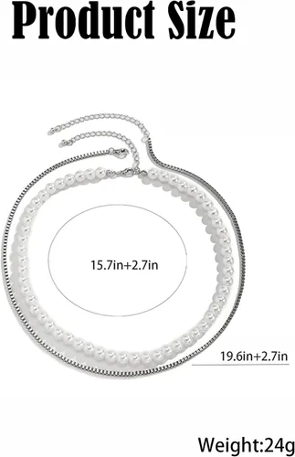 Vista 6 de Collar de perlas para hombre, gargantilla redonda de perlas blancas, collar de perlas de oro, collar de joyería para niños
