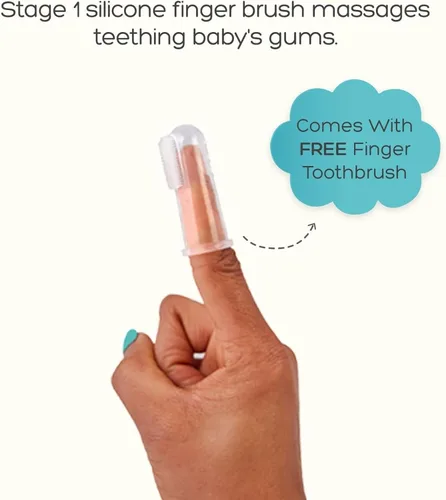Vista 4 de grabease Cepillo de dientes de doble cara - Promueve el cepillado independiente y el cepillo de dientes para niños pequeños - Cepillo de silicona