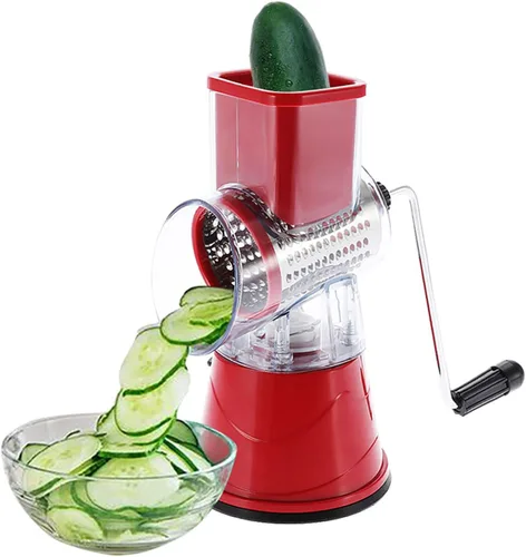 Vista 3 de Rallador manual de verduras con 3 cuchillas giratorias de acero inoxidable