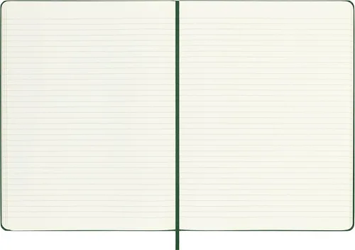Vista 5 de Cuaderno Moleskine, extragrande, a rayas, verde mirto, tapa dura (7.5 x 9.75).