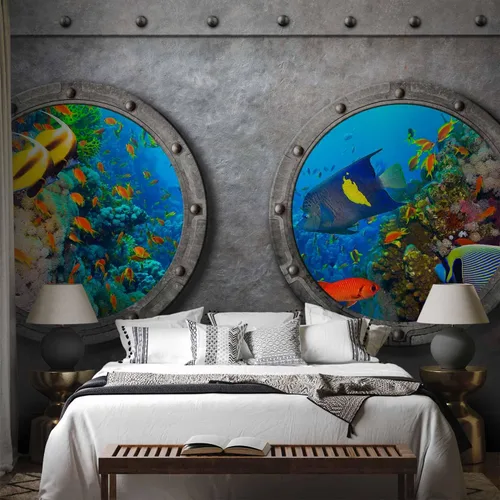 Vista 5 de artgeist Mural de pared premium mundo submarino, 98 x 69 pulgadas, papel tapiz no tejido XXL, decoración de pared de vellón, impresión fotográfica