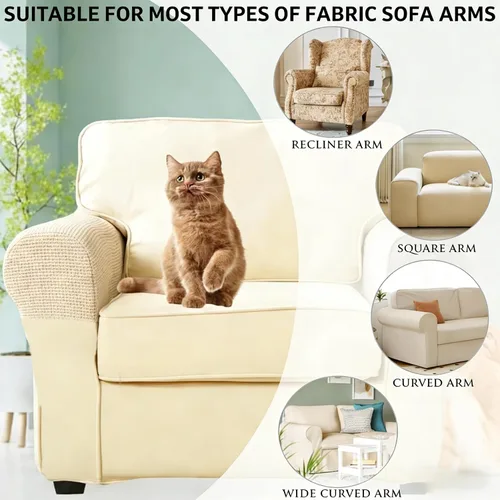 Vista 6 de Fundas elásticas beige a prueba de derrames y arañazos para sofá, sillón reclinable y sillón Ajuste fácil, tela lavable