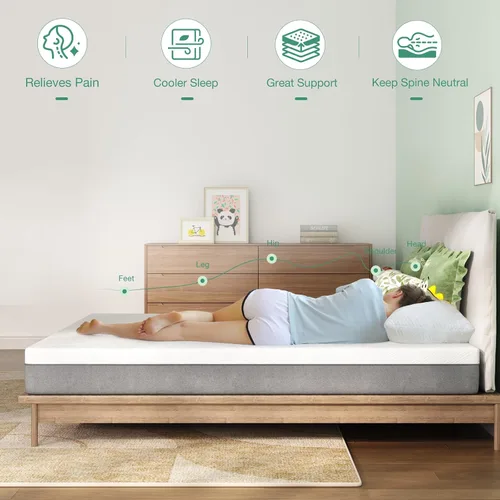 Vista 5 de Novilla Colchón individual XL, colchón de espuma viscoelástica de gel de 6 pulgadas para un sueño fresco y alivio de presión, colchón de firmeza