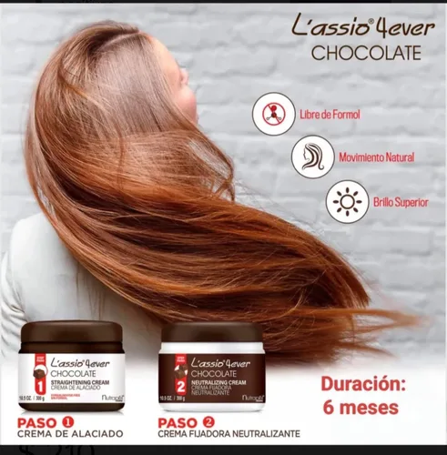 Vista 4 de Nutrapel KIT ALACIADO DE CABELLO CHOCOLATE 4EVER LASSIO 6 MESES ALACIADO Chocolate