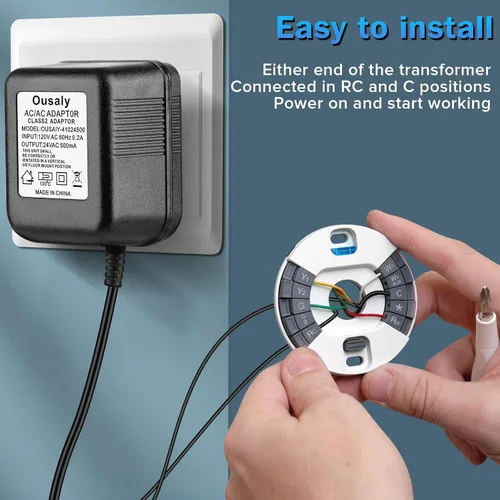 Vista 3 de Adaptador de alimentación para timbre, transformador de 24V compatible con Ring Doorbell, video timbre, Nest, Ecobee, Sensi y termostatos Honeywell