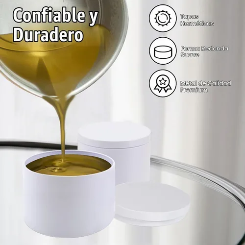 Vista 3 de BBAXI Latas de velas blancas de 4 onzas, 24 piezas, lata de vela vacía negra con tapas para hacer velas caseras, frascos de velas blancas mate Latas