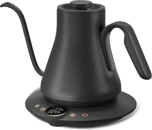 Vista 12 de INTASTING - Hervidor eléctrico de cuello de cisne con control de temperatura de ±1℉ para café y té de infusión, calentamiento rápido, acero