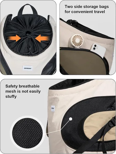 Vista 6 de Transportadores para perros pequeños, mochila para perros con 2 bolsillos para viajes, cómodo transportador frontal para perros de 8 a 18 libras