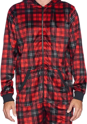 Vista 4 de Pijama de una sola parte Ashford Brooks para hombre de vellón de visón con capucha