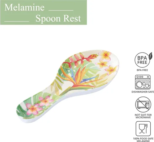 Vista 4 de UP Bird of Paradise - Soporte para cuchara de melamina, soporte para cuchara de cocina para estufa, encimera de cocina y mesa de comedor, 9.625 Ave