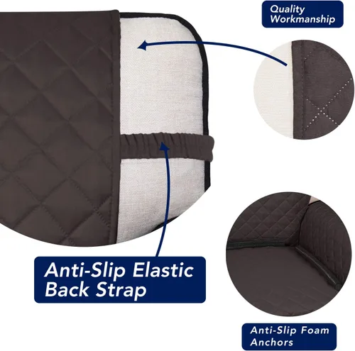 Vista 3 de PureFit Funda acolchada reversible para sofá, resistente al agua, protector de muebles, funda de sofá lavable con correas antideslizantes