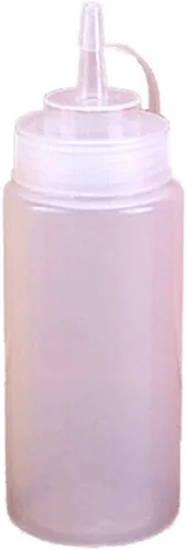 Vista 5 de EORTA Paquete de 3 botellas de plástico para condimentos con tapas de punta, botella grande de 32 onzas para salsa, ketchup mostaza, aceite