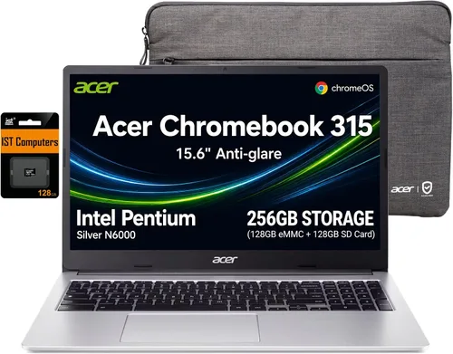Vista 11 de Acer Chromebook 315 - Computadora portátil, 15.6 pulgadas de FHD, Intel