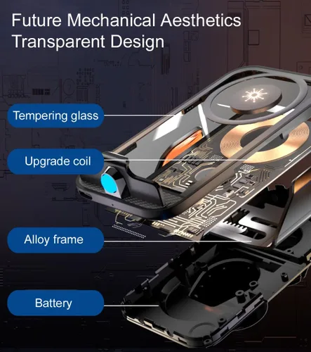 Vista 3 de Cargador inalámbrico transparente con sensor inteligente de 15 W, soporte para teléfono de ventilación de aire del automóvil, carga rápida QC