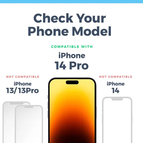 Vista 3 de Power Theory [Paquete de 2 protectores de pantalla para iPhone 14 Pro Premium inastillable de vidrio templado [dureza 9H], marco fácil de instalar