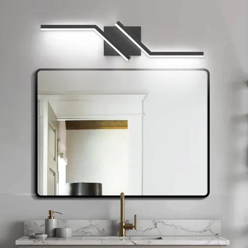 Vista 24 de Luz de tocador de baño negra de 32 pulgadas, LED moderna, 3CCT, regulable, 24 W, luminarias de baño sobre espejo 3000 K/4500 K/6000 K, 3