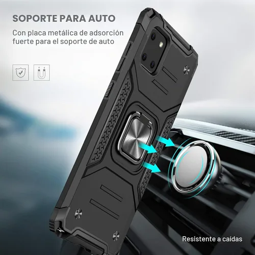 Vista 3 de Asuwish Funda para teléfono Samsung Galaxy Note 10 Lite con protector de pantalla de vidrio templado y soporte de anillo delgado híbrido protector