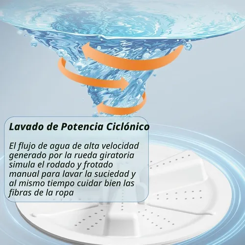 Vista 5 de Lavadora portátil de 10 litros con secadora giratoria plegable para ropa de bebé, ropa interior compacta, viajes, caravana, camping, dormitorio, Gris