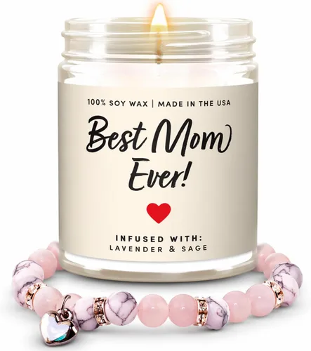 Vista 8 de Gran Vela Happy for Mom – 9 onzas, cera de soja, 50 horas de combustión – La mejor vela linda para mamá de hija, hijo, niños, amigo, esposo, ideas
