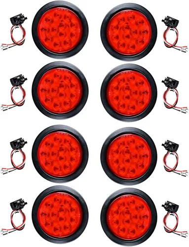 Vista 33 de Kit de tapones de cableado con cubierta de hule para luz trasera LED redonda de 4", 12 ledes, para RV, camioneta