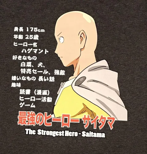 Vista 2 de One Punch Man Saitama The Strongest Hero Camiseta Producto