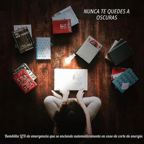Vista 4 de Bombilla LED de emergencia blanca cálida de 9 W, 4 unidades, 120 V CA, 850 lúmenes, batería de respaldo, larga vida útil