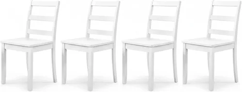 Vista 11 de ERGOMASTER Juego de 4 sillas de comedor de madera, sillas de cocina de madera sin brazos con respaldo, sillas laterales de restaurante para estudio