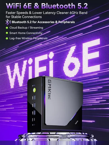 Vista 6 de GMKtec K15 AI Mini PC Intel Core Ultra 5 125U 16GB DDR5 Max 4.3GHz 1TB SSD
