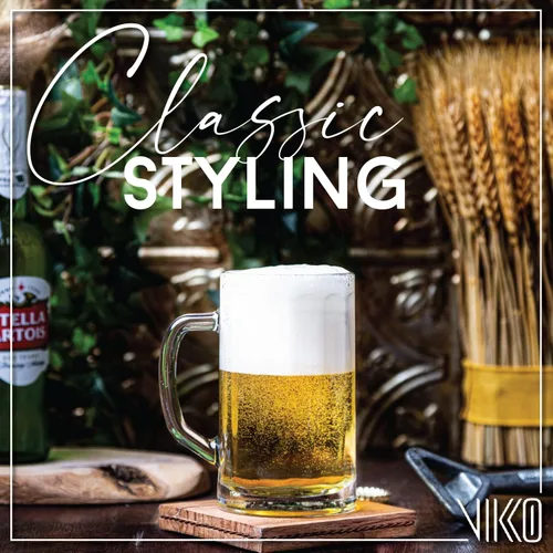 Vista 3 de Vikko Taza de cerveza, juego de 2 tazas de cerveza de vidrio, 17 onzas, vaso duradero apto para lavavajillas, para cervezas artesanales, cerveza