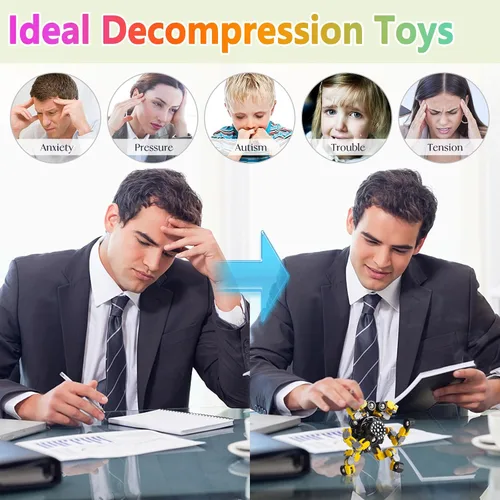 Vista 4 de Gokeey Regalos de Calcetín Navideño para Nietos Fidget Spinners Transformables para Niños y Adultos Alivio del Estrés Juguetes Sensoriales Fidget