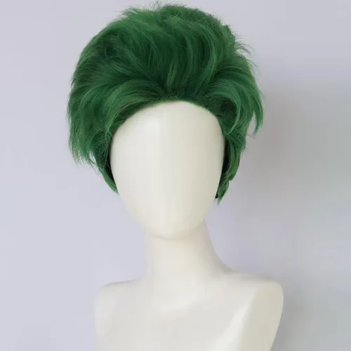 Vista 21 de Peluca corta de pelo sintético para hombre, color naranja