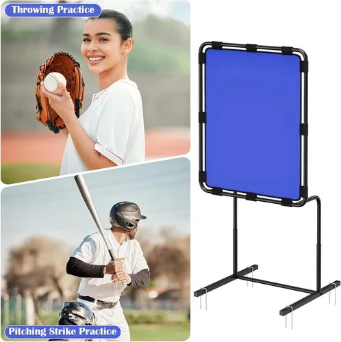 Vista 7 de Béisbol Strike Zone Target para bolas de plástico, altura ajustable, color azul