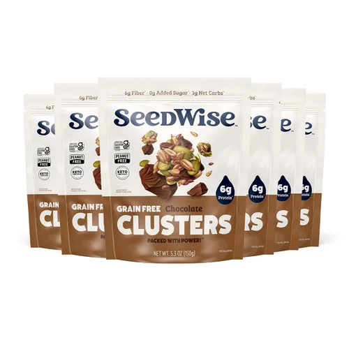 Vista 3 de Ozery Bakery Super Seed Crunch Clusters, chocolate, a base de plantas, vegano, aperitivo Keto, 5.3 onzas (paquete de 6)