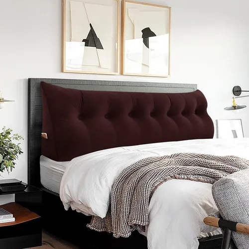 Vista 20 de Almohada de cabecero – Almohada de cama grande 3 en 1 como almohada de lectura de cuña, almohada grande para sofá cama o respaldo de apoyo, almohada