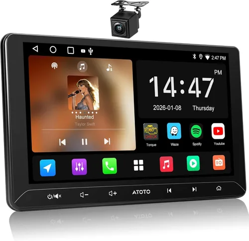 Vista 10 de ATOTO A5L Android Doble DIN Estéreo para coche con pantalla táctil de 7 pulgadas CarPlay Android inalámbrico Auto, conexión Wi-Fi/BT/USB, 24EQ