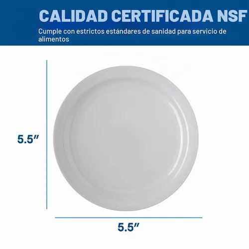 Vista 4 de Carlisle FoodService Products Dallas Ware - Plato de plástico reutilizable para aperitivos con borde para bufés, hogar y restaurantes, melamina, 5.5