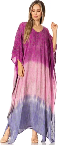 Vista 5 de Sakkas Tacy - Vestido largo casual de verano para mujer, estilo bohemio, caftán, caftán